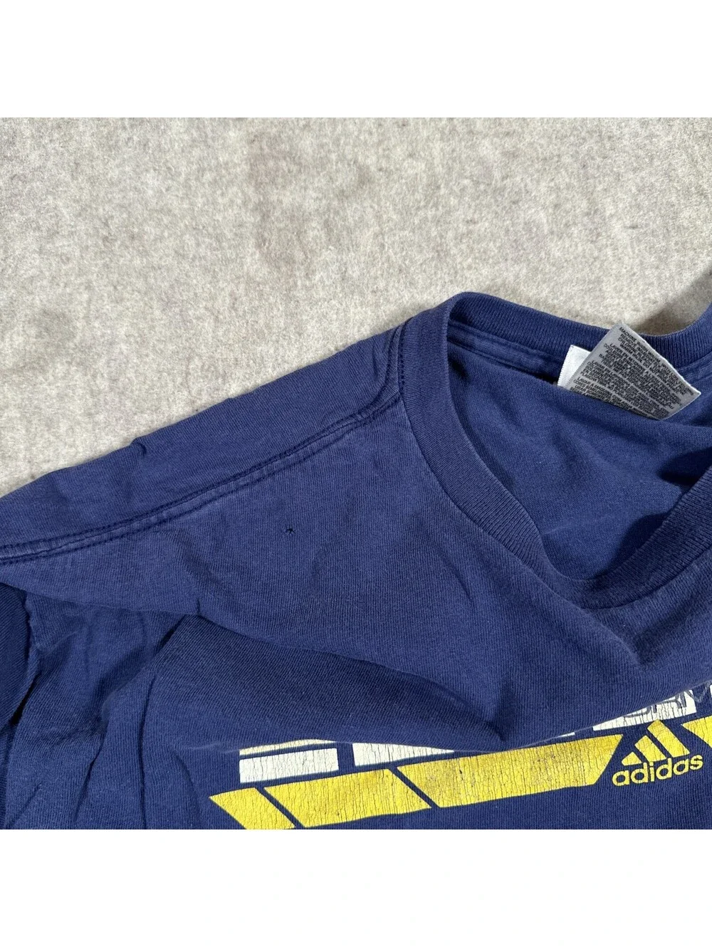 Vintage Adidas T-Shirt XXL? Chest Logo Long Sleeve Men's Navy Blue Y2K